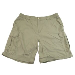 Columbia GRT‎ Cargo Shorts Mens XL Meas 34x9 Tan Stretch Lightweight Packable